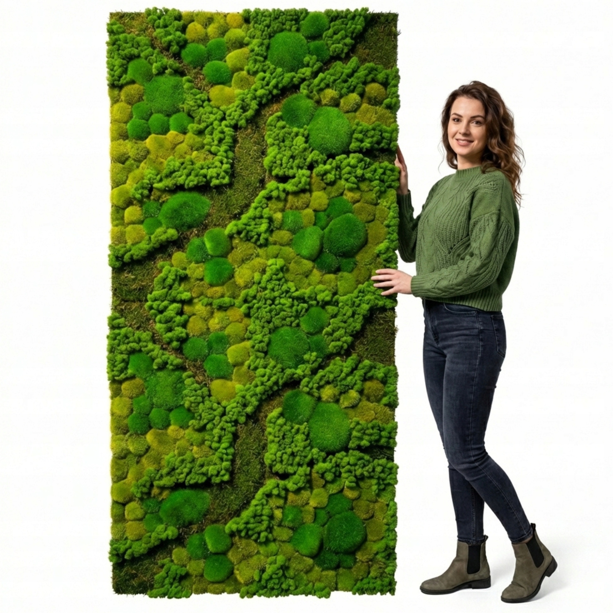 Panel z stabilizovaného mechu 120 x 240 cm Stěna z mechu Mech Chrobotek velký