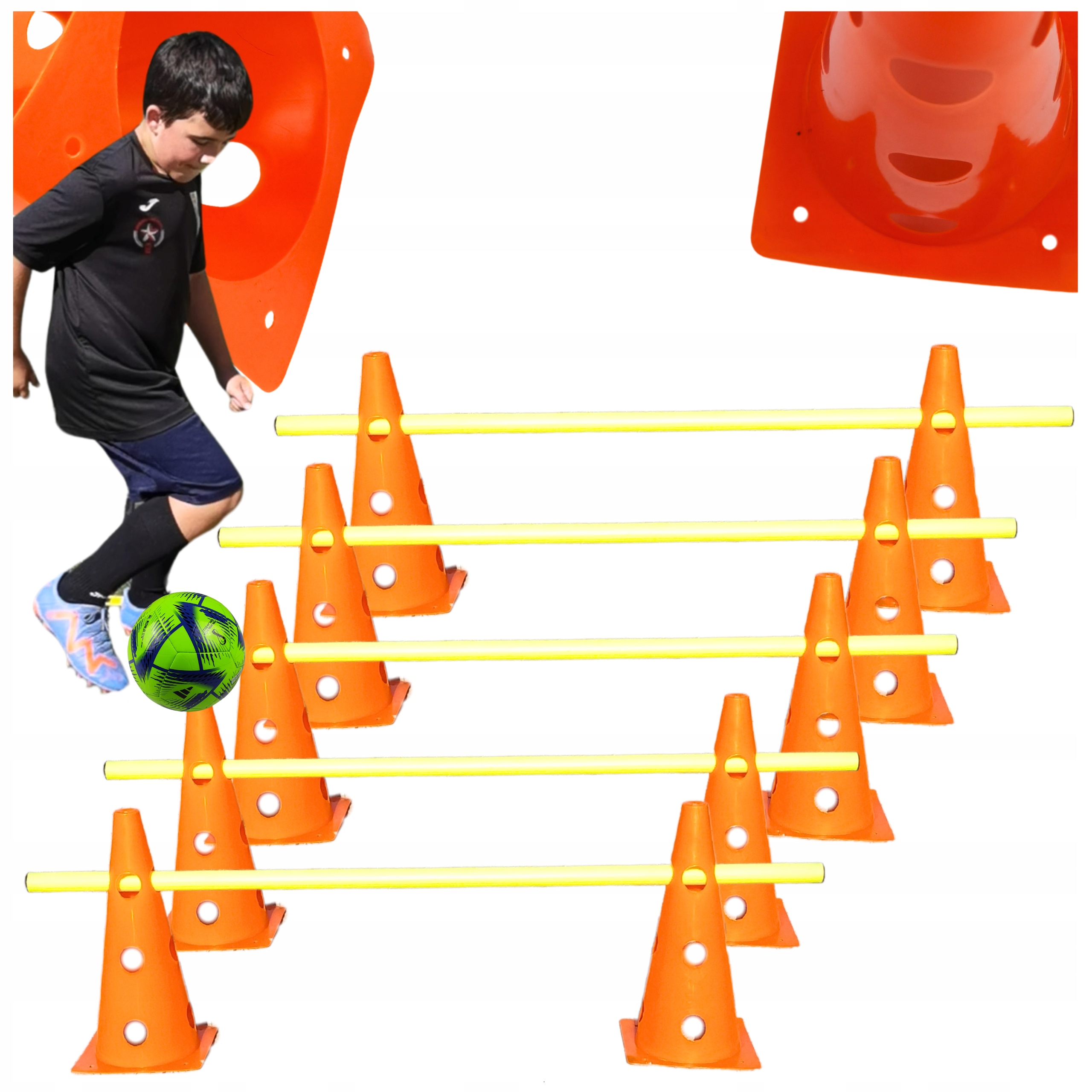 Piłkarski zestaw treningowy szkoły , przedszkola 15w1 Pachołki tyczki