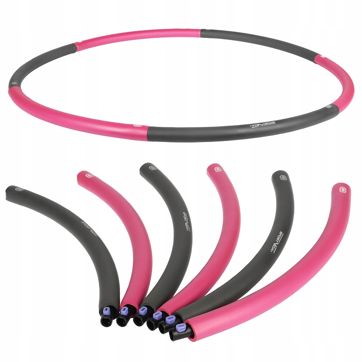 HULA HOP ODCHUDZAJĄCE FITNESS SKŁADANE PIANKOWE 90CM SPORTVIDA Kolor dominujący róże i fiolety