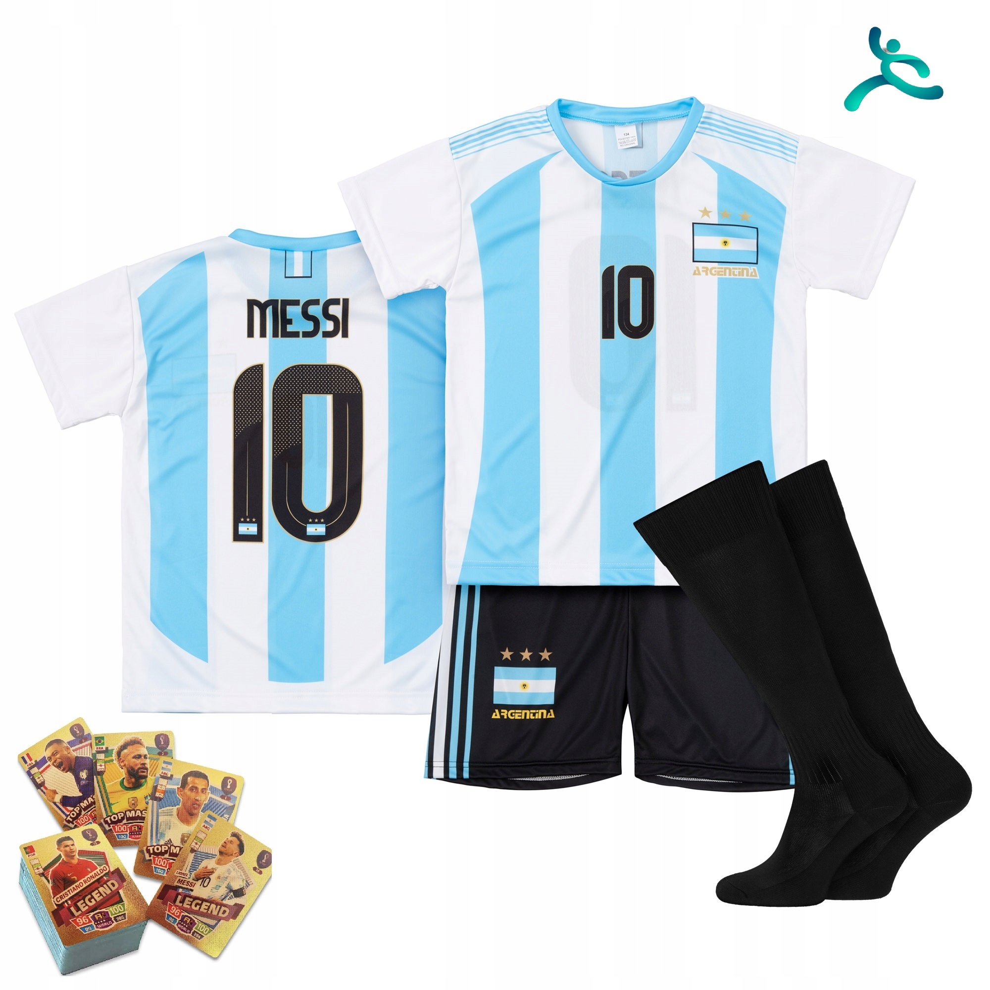 Fotbalové oblečení komplet dárek Messi Argentina vel 122