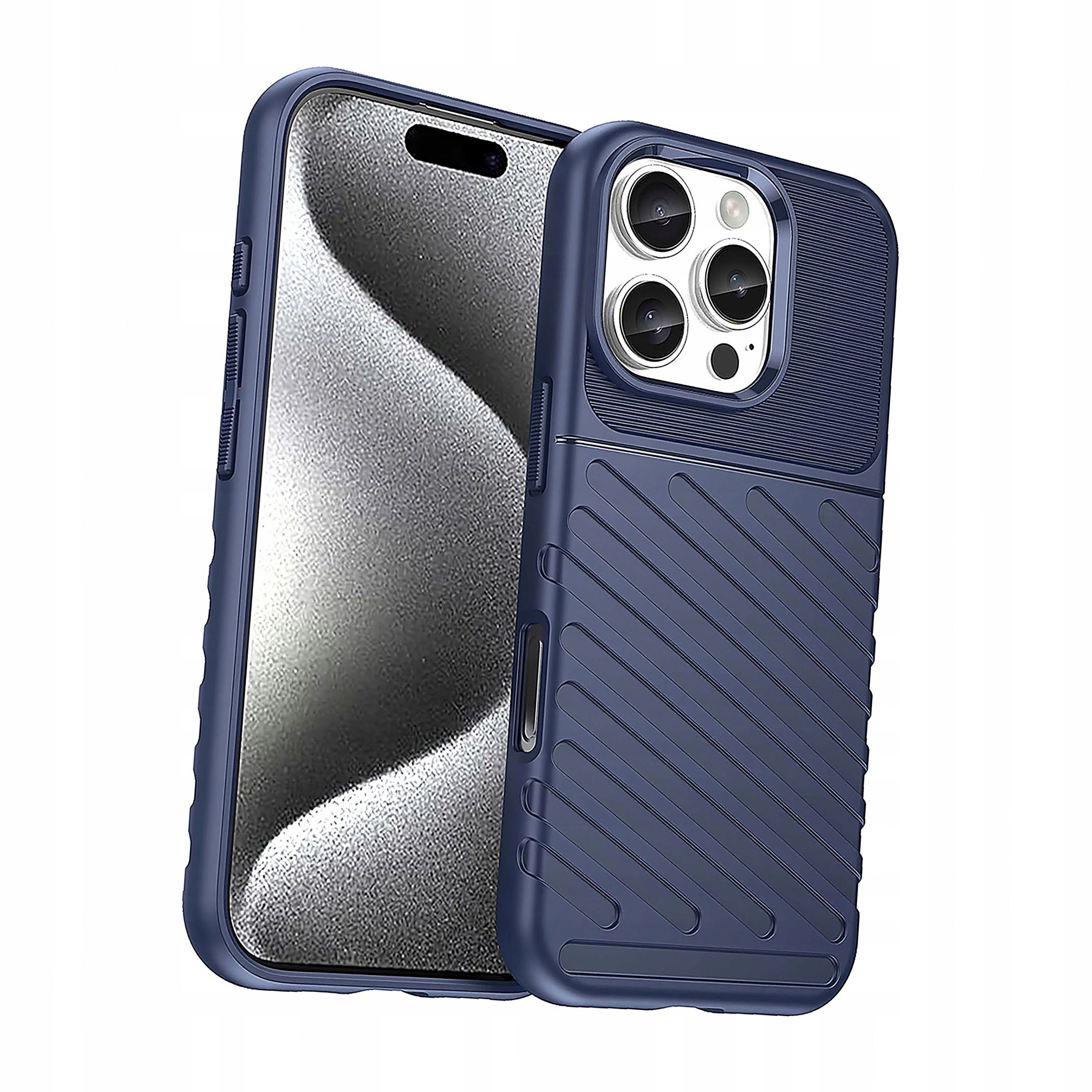 Etui plecki silikonowe Thunder Case do iPhone 16 Pro niebieskie