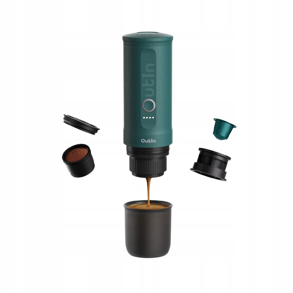 Prenosný kávovar pre Espresso Outin Nano Teal/ Tyrkysový bezdrôtový