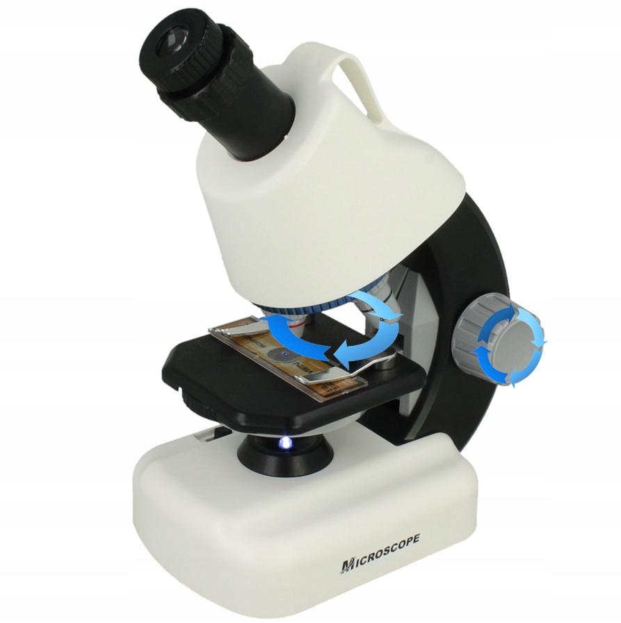 MIKROSKOP DLA DZIECI NAUKOWY SZKOLNY EDUKACYJNY powiększenie 640x Akcesoria Materiał plastik