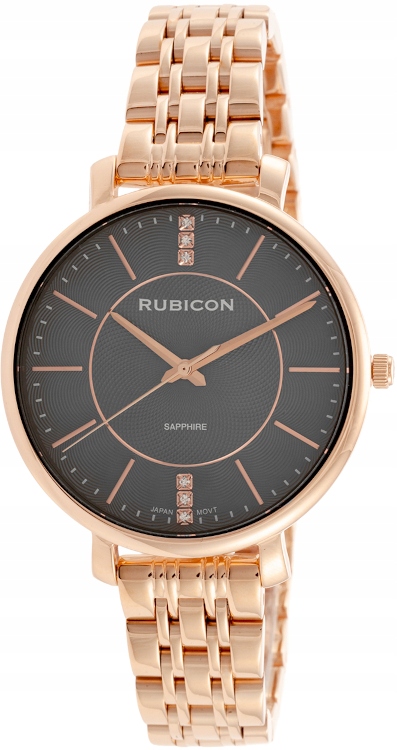 Elegantní Dámský Rubicon RBN011 S Grafitovým Ciferníkem A Krystaly 35 mm