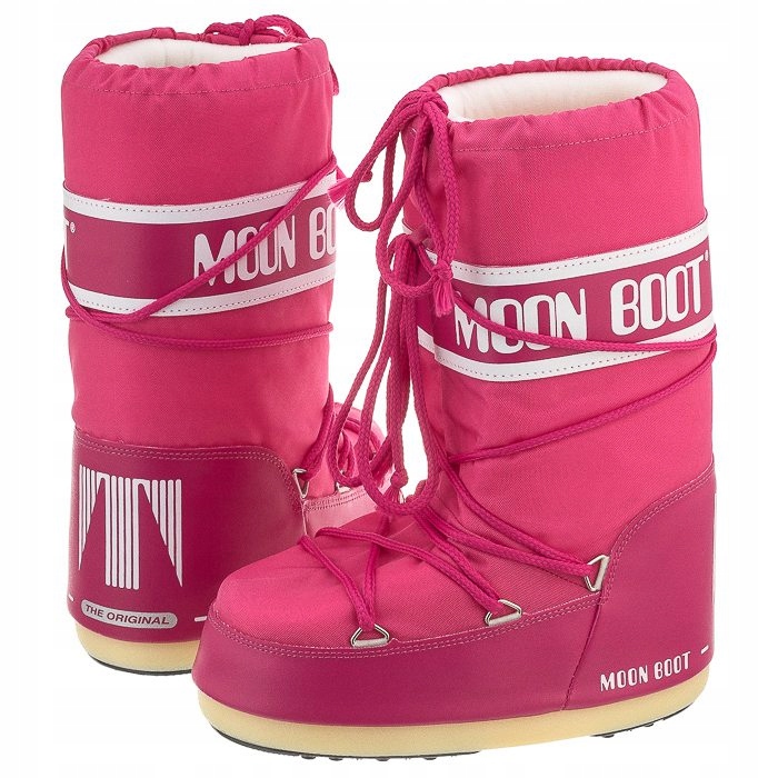 Buty Śniegowce Zimowe Dziecięce Moon Boot Nylon Różowe