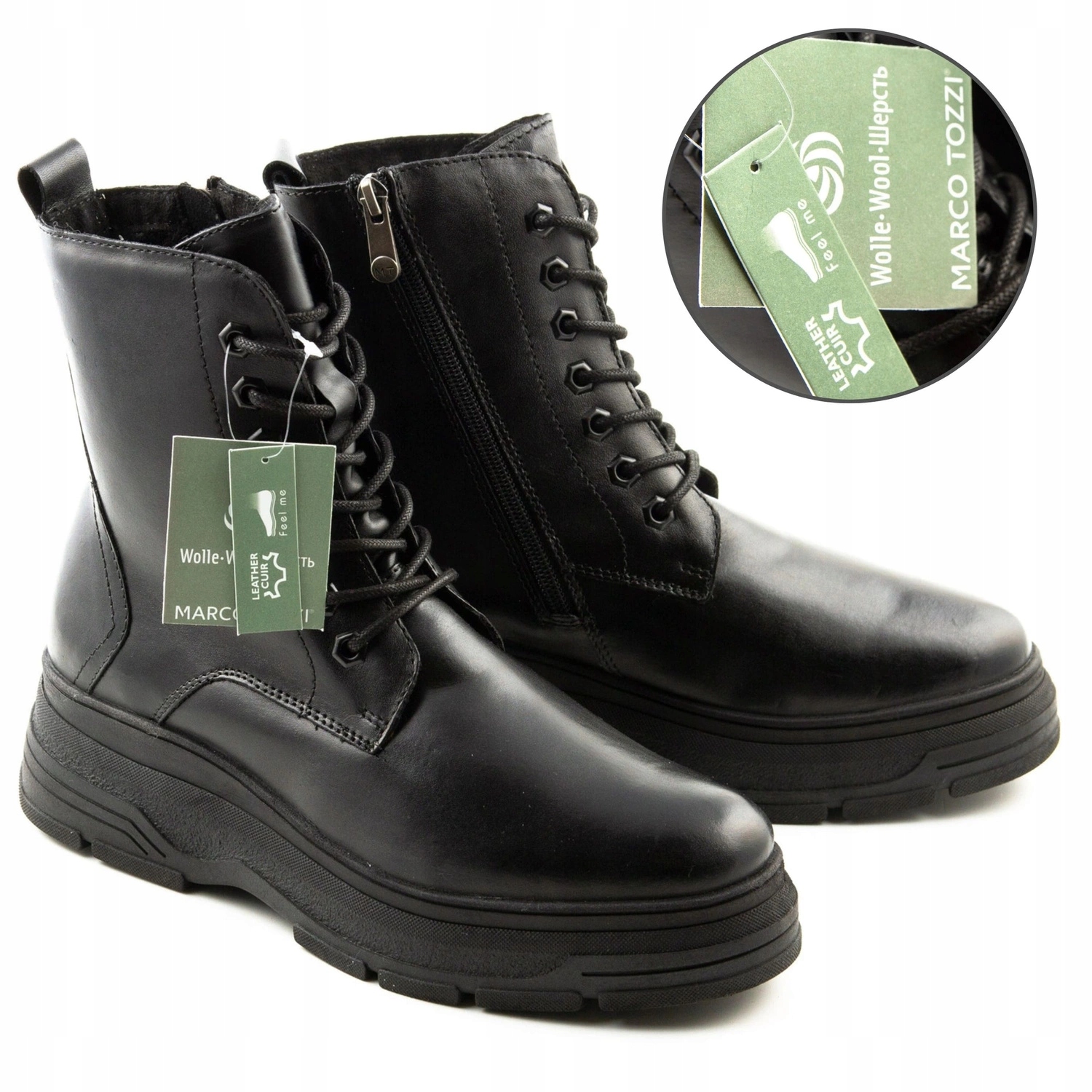 Boty Maro Tozzi zateplené dámské kotníkové boty černé kotníkové boty pohodlné kožené 39