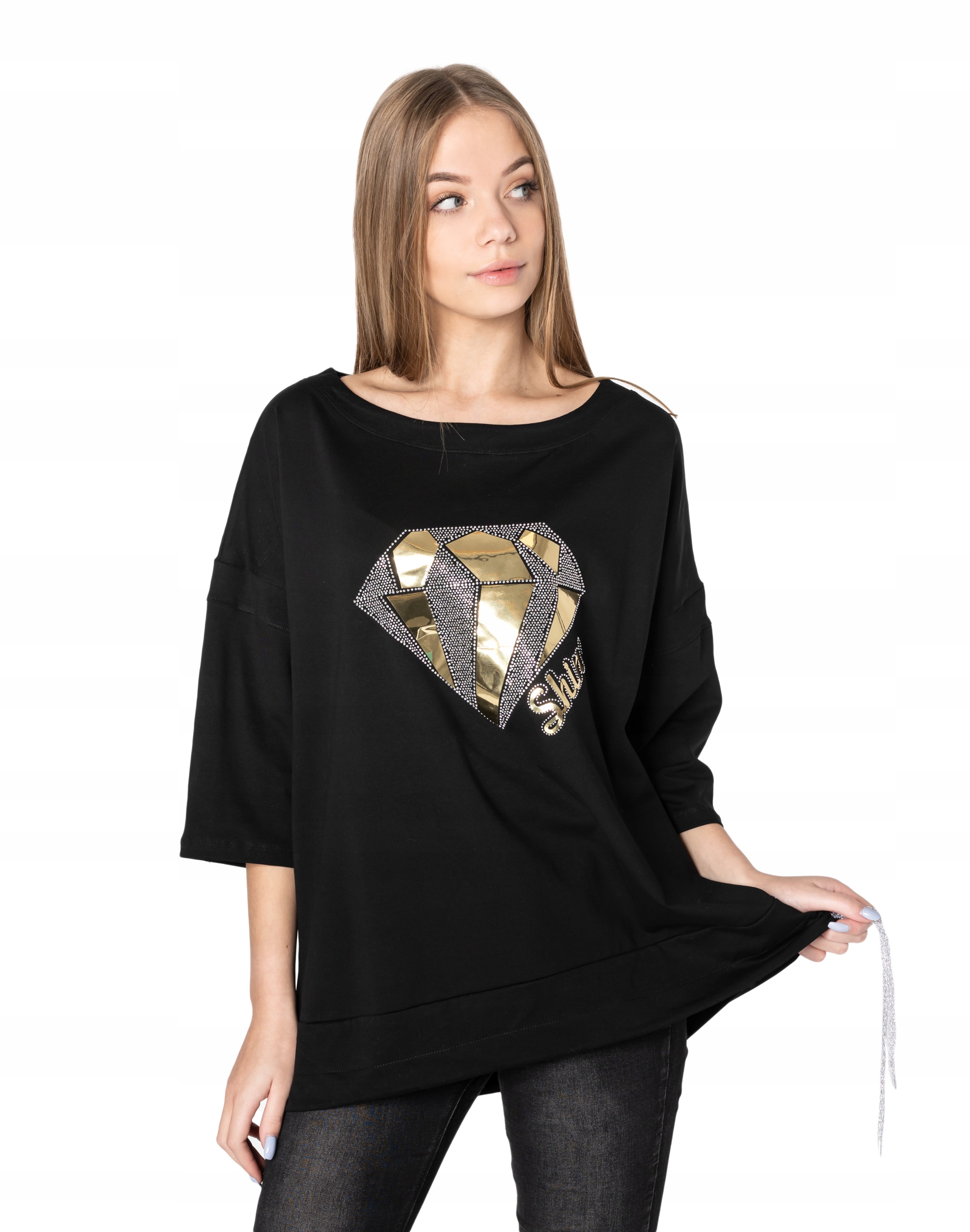 

Długa Duża Bluzka Tunika Oversize Damska 6100-1