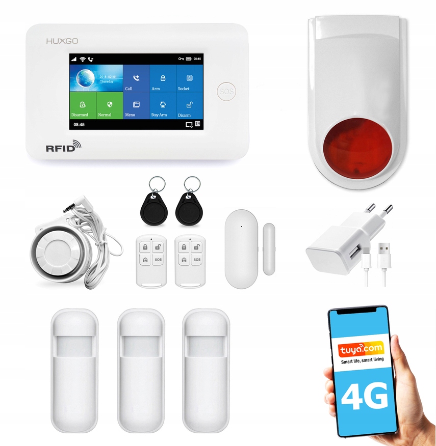 Bezprzewodowy alarm WiFi Gsm Tuya 4G Lte polski Pl