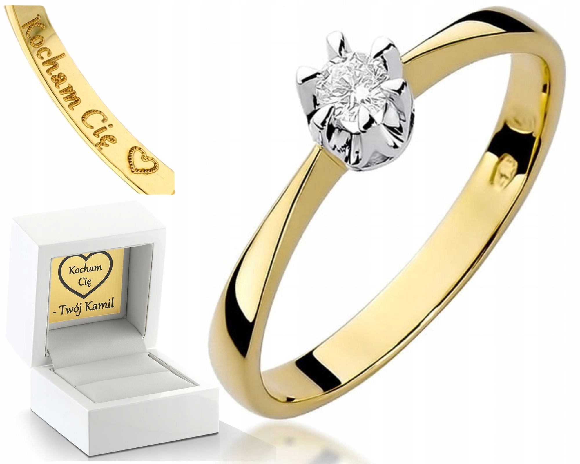 Zlatý Prstýnek Zásnubní Gravírování S Gravírováním Bonus 585 Dárek