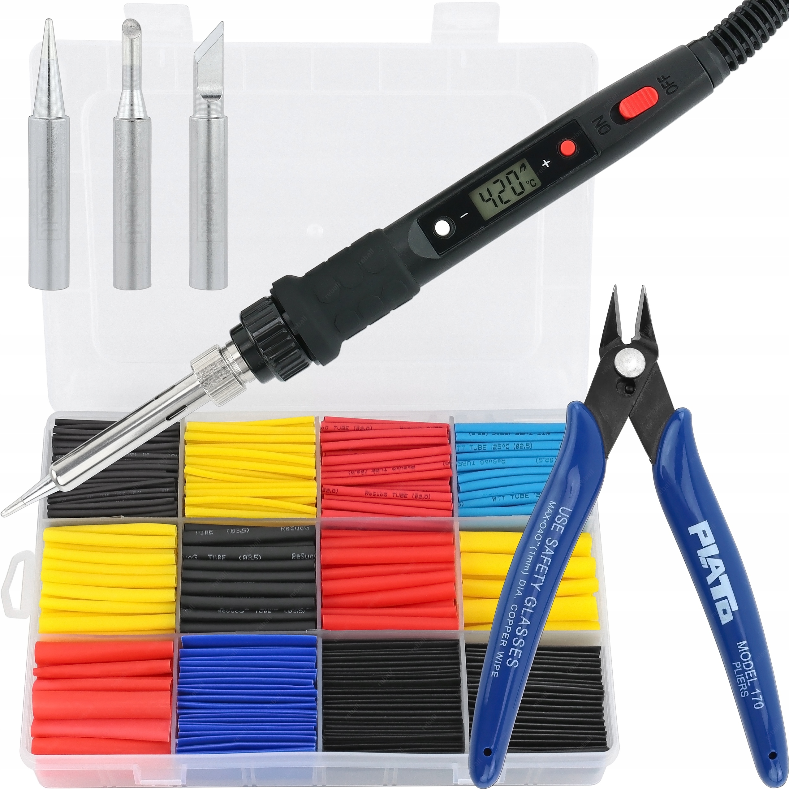 Sada Přesných Páječek S801A 80W Kleště Hroty 900 M