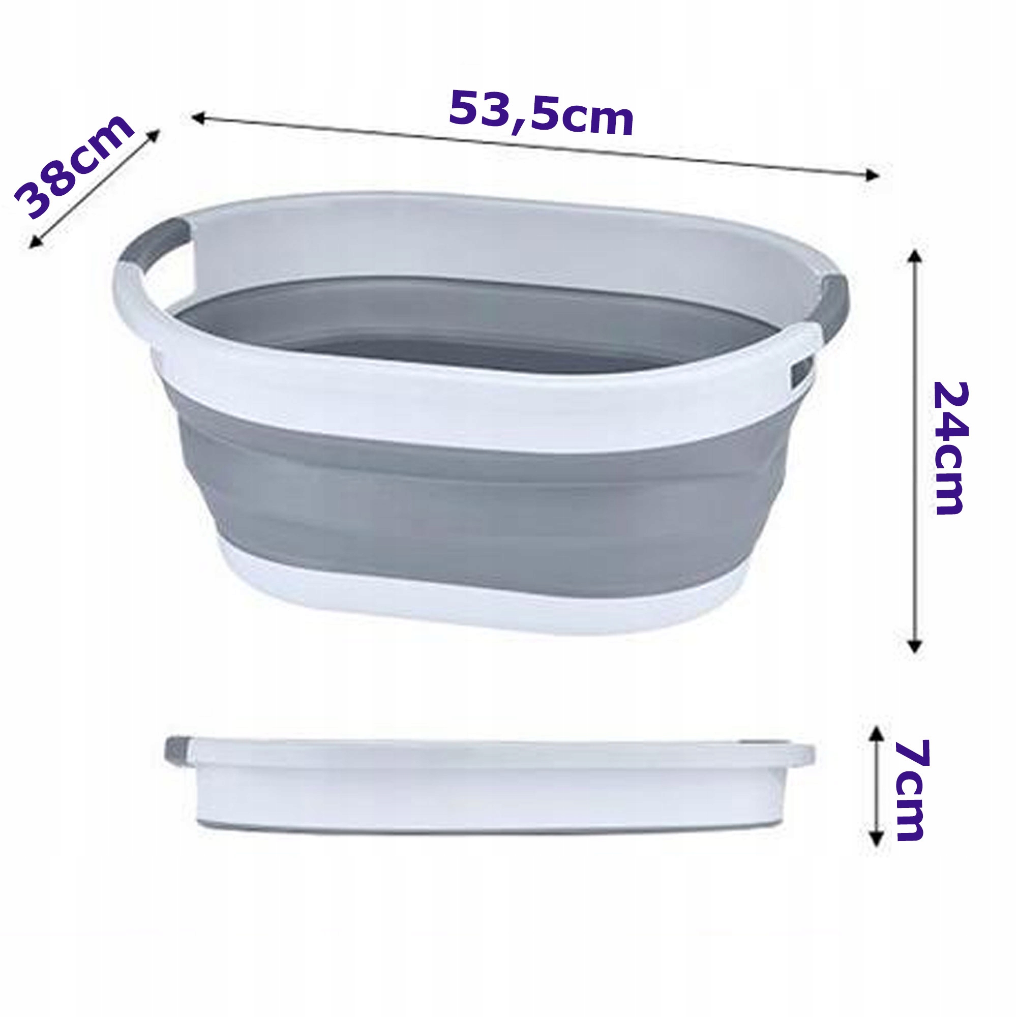 KOSZ NA PRANIE SKŁADANY MISKA SKŁADANA SILIKONOWA Pojemność 25 l