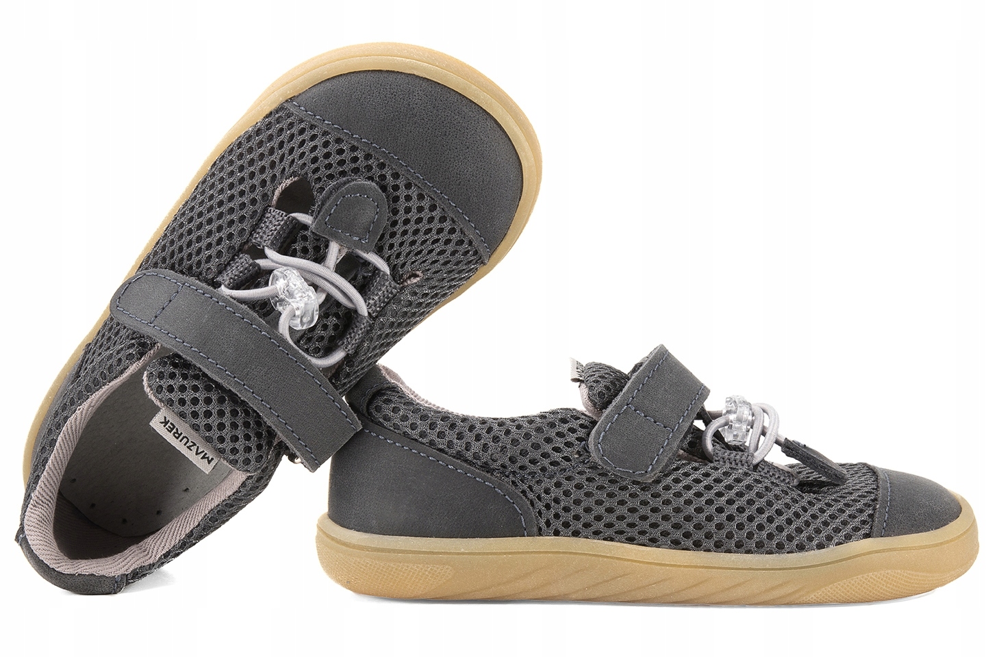 Mazurek Slipper Barefoot Półbuty Chłopięce Kapcie grafitowe Grafitowy 24