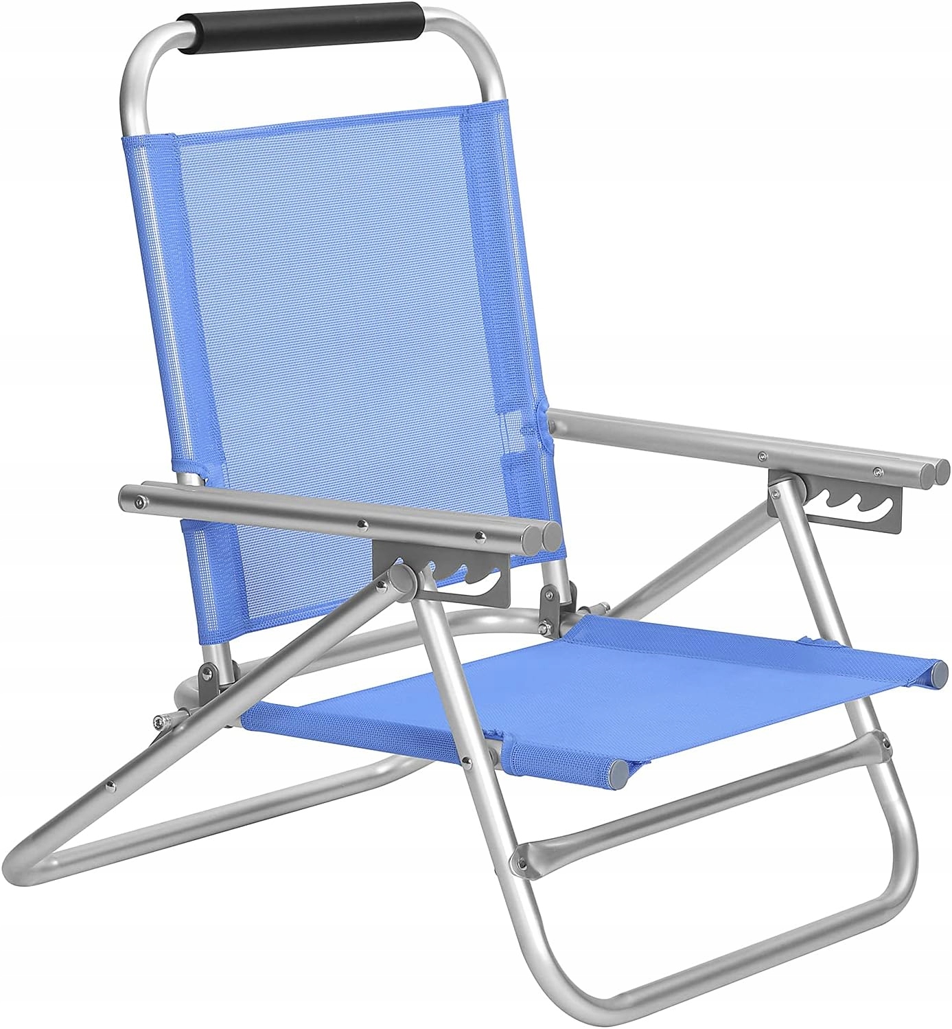 Składany leżak krzesło plażowe ogrodowe turystyczne niebieskie