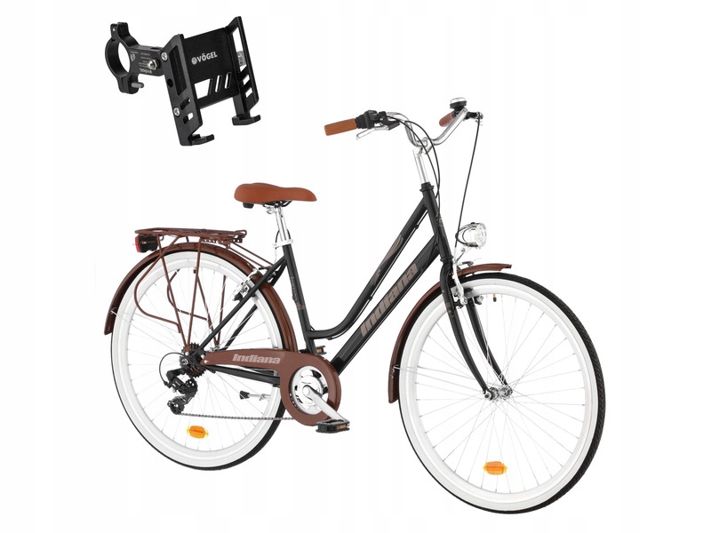 Rower miejski Indiana Fortuna 7B 28 cali rama 18 cali 2023 Czarny Uchwyt