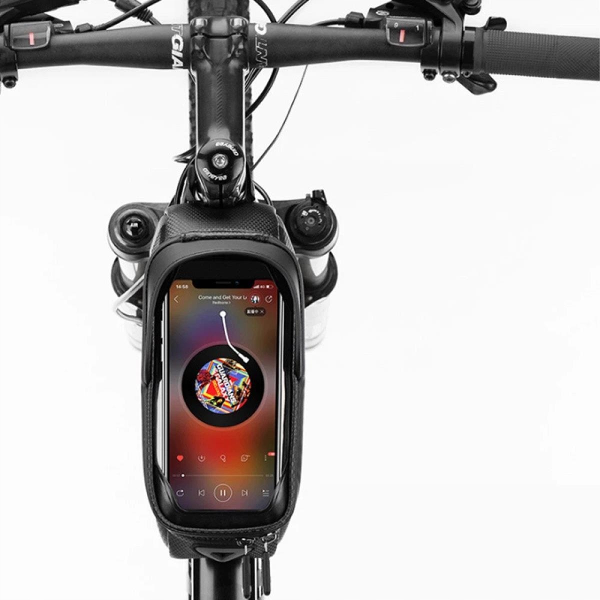 Sakwa Rowerowa Torba na Rower Rockbros Wodoodporna na Ramę na telefon duża Waga 160 g