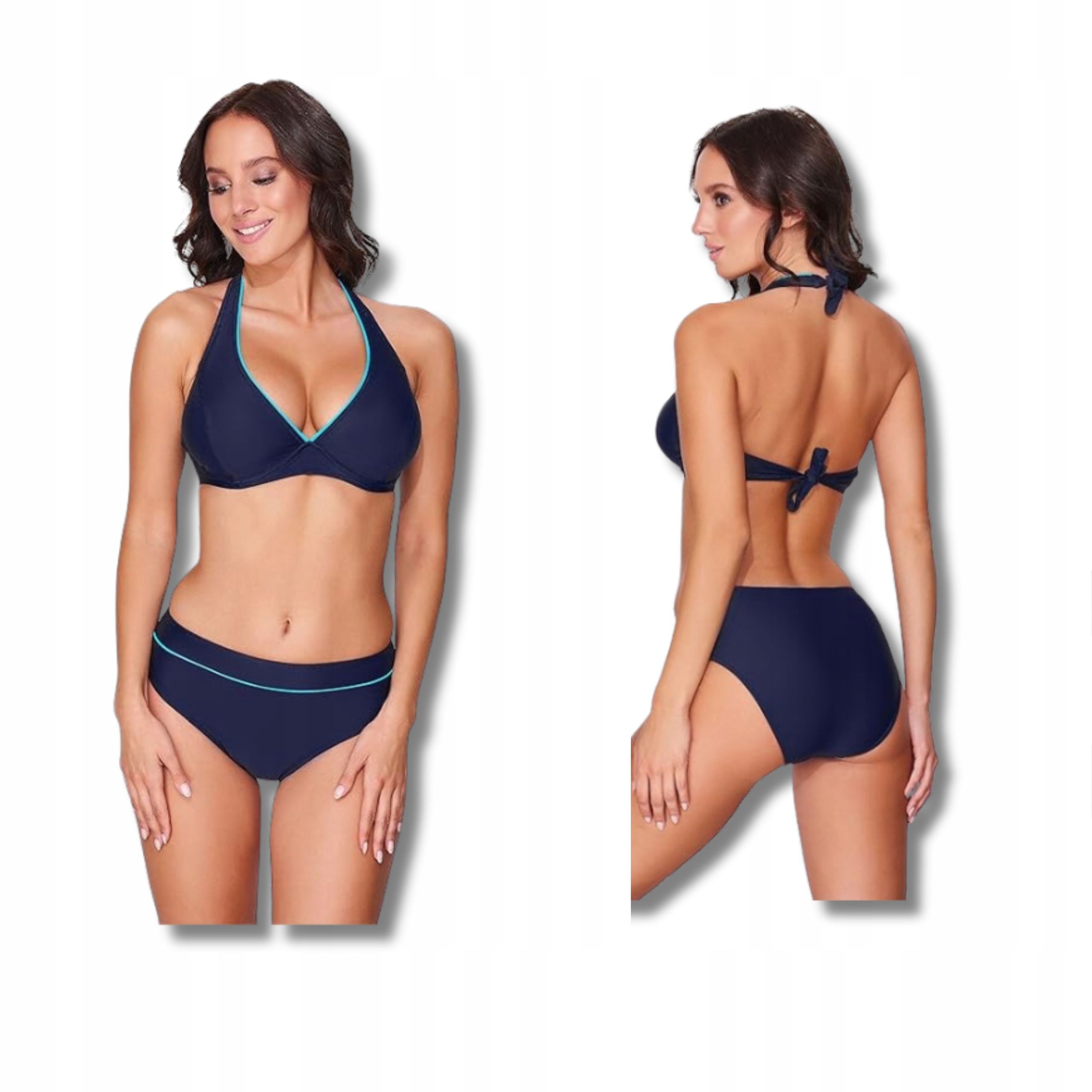 Dvoudílné plavky Fast Dry Komplet Bikini Vázání L Modrá