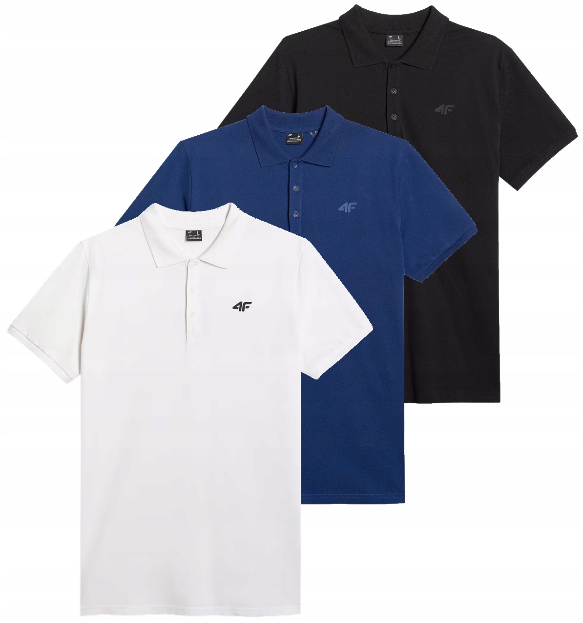 Sada polo triček 4F pánská polokošile 3-balení PTSM366 10S+20S+031S XL