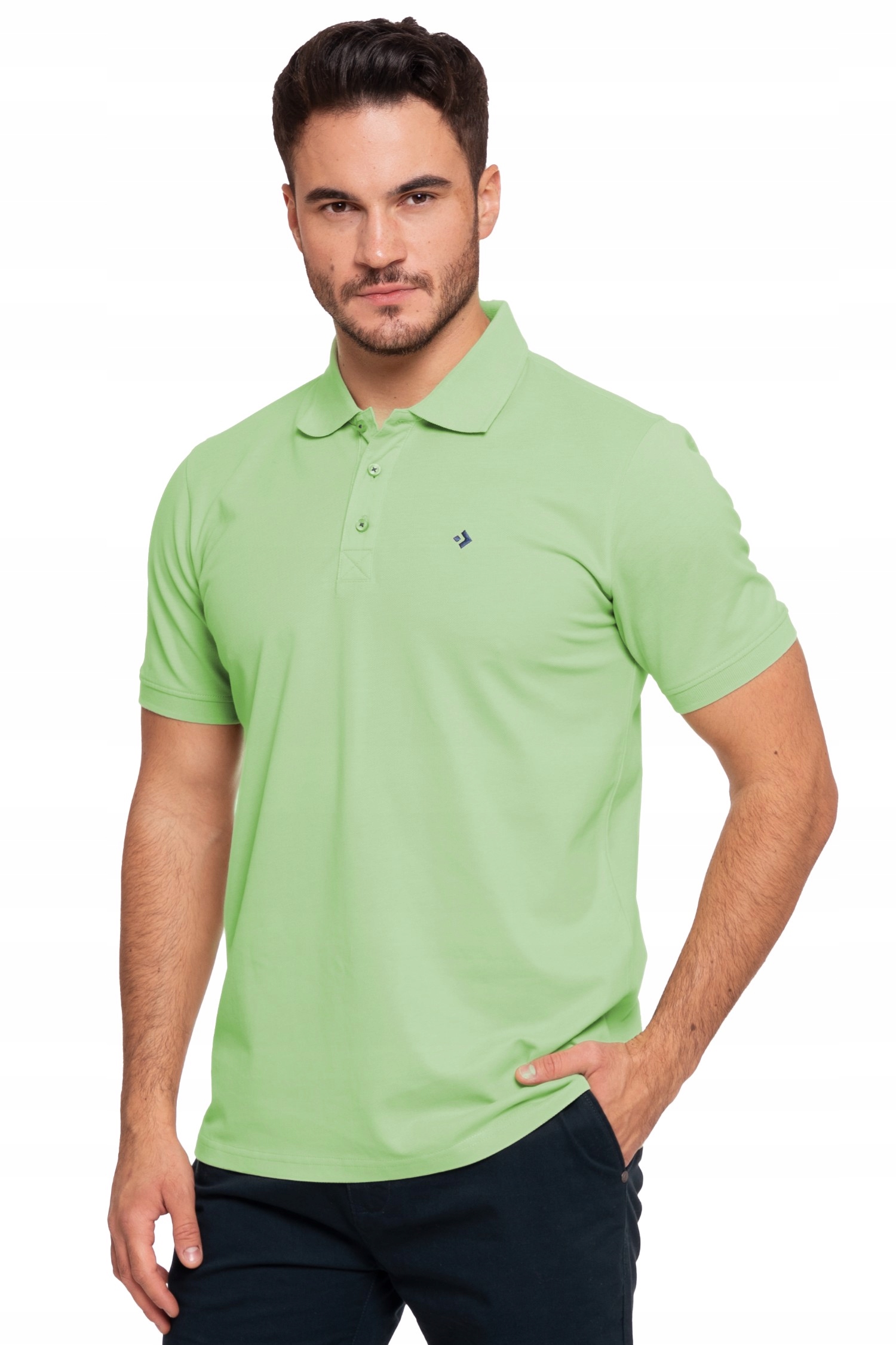 KOSZULKA MĘSKA POLO DLA NIEGO BAWEŁNIANA PREMIUM GŁADKA MORAJ M ZIELONA Marka Moraj