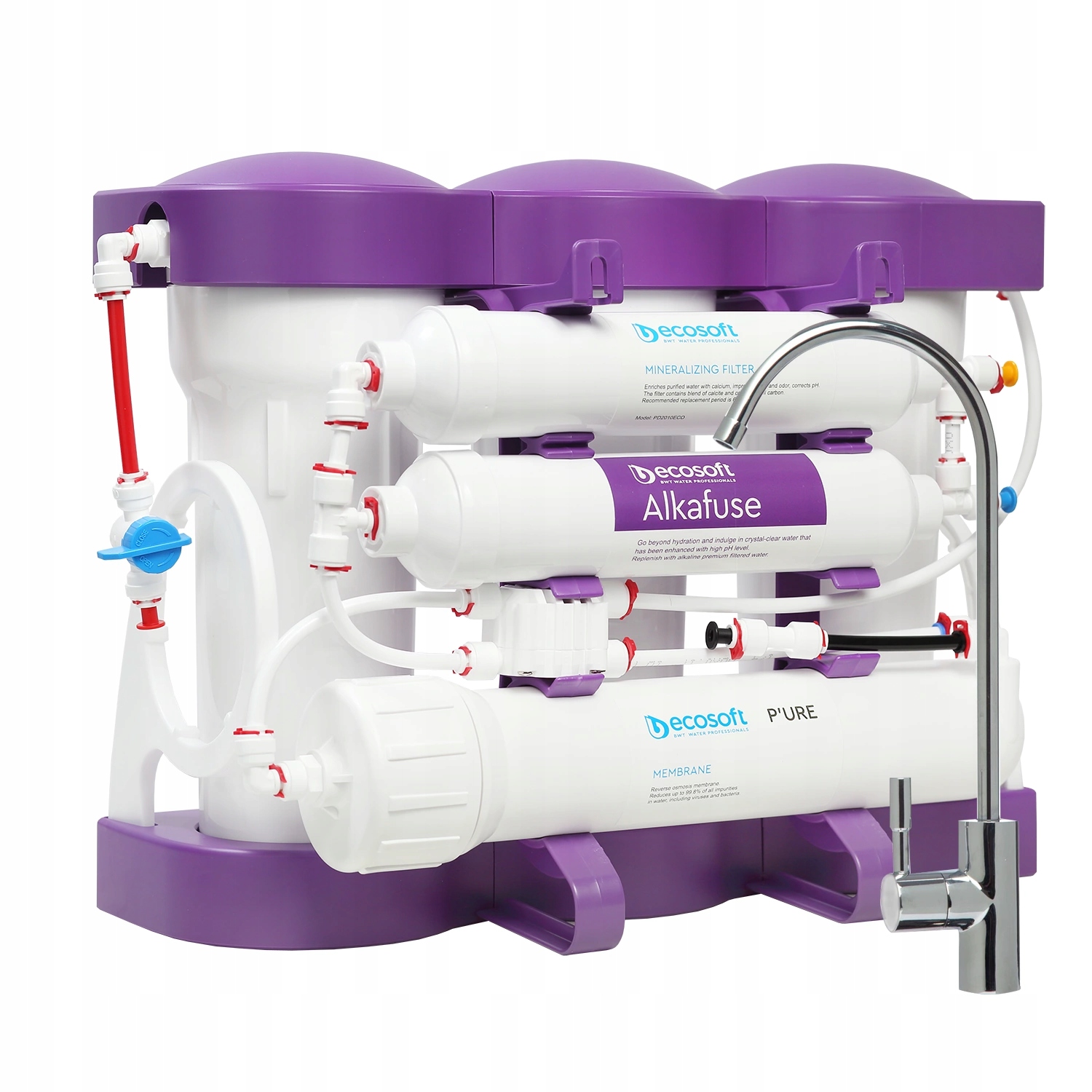 Ecosoft Pure Alkafuse Filtr odwróconej osmozy z dodatkowymi wkładami Kolor dominujący biały