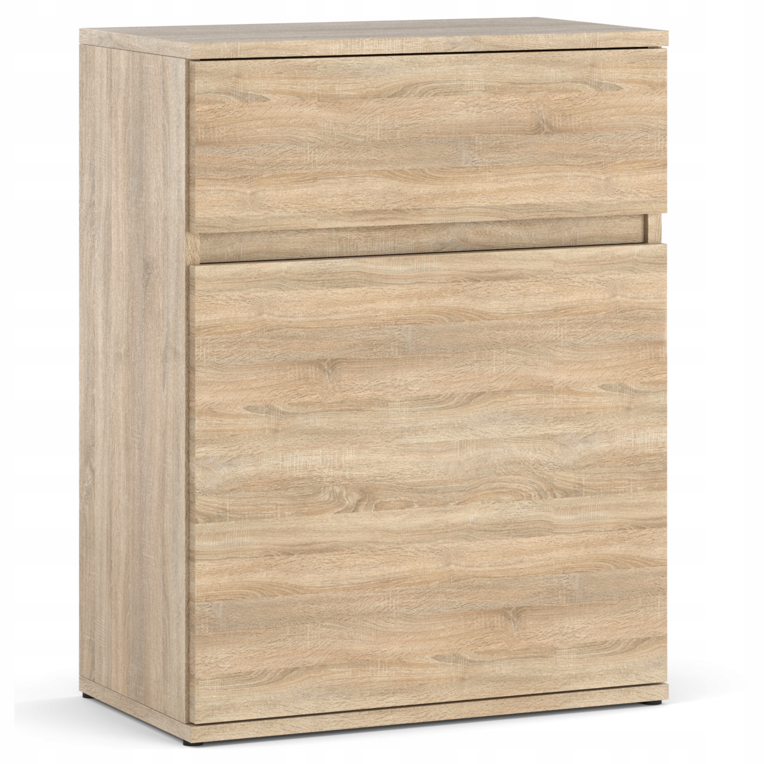 KOMODA DĄB SONOMA Z SZUFLADĄ 60CM NOWOCZESNA POJEMNA SZAFKA Z PÓŁKAMI SALON