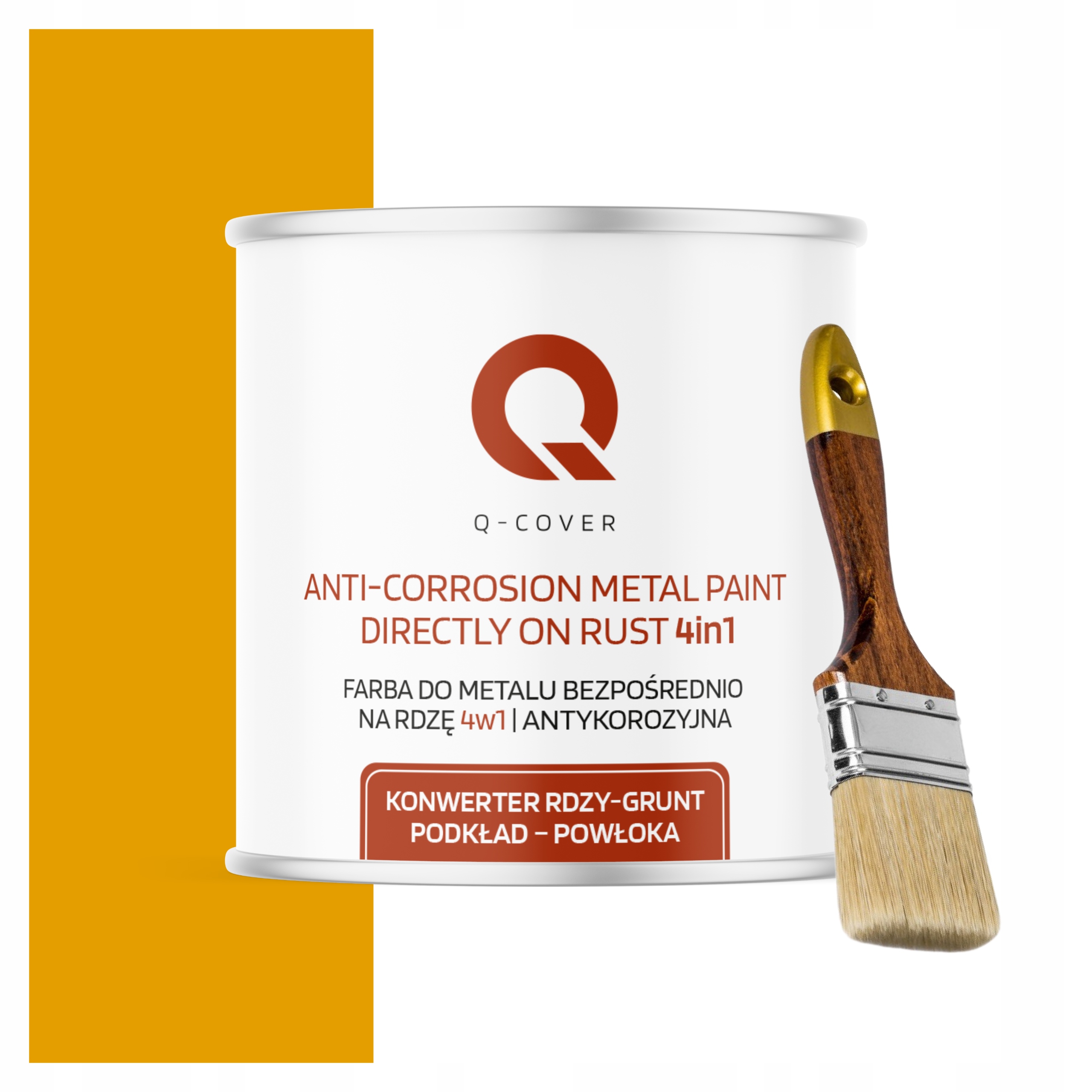 Farba na kov Antikorózna 2.5L Polomatná Farba Žltá Zlatá Štetec