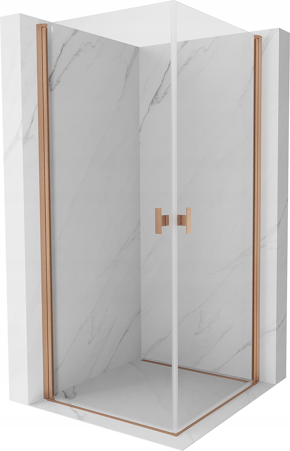 Mexen Mist-b Duo Kabina Prysznicowa 80X80 CM Transparent Miedź Szczotka