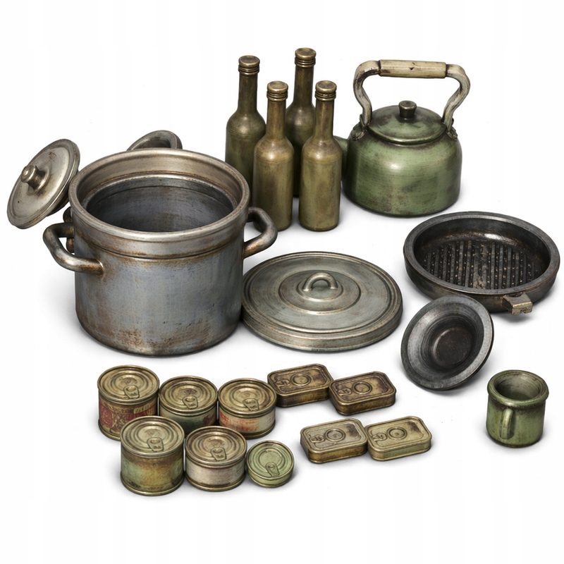 Figurka Dodatki do Kuchni PRL Model 3d Skala 1:35