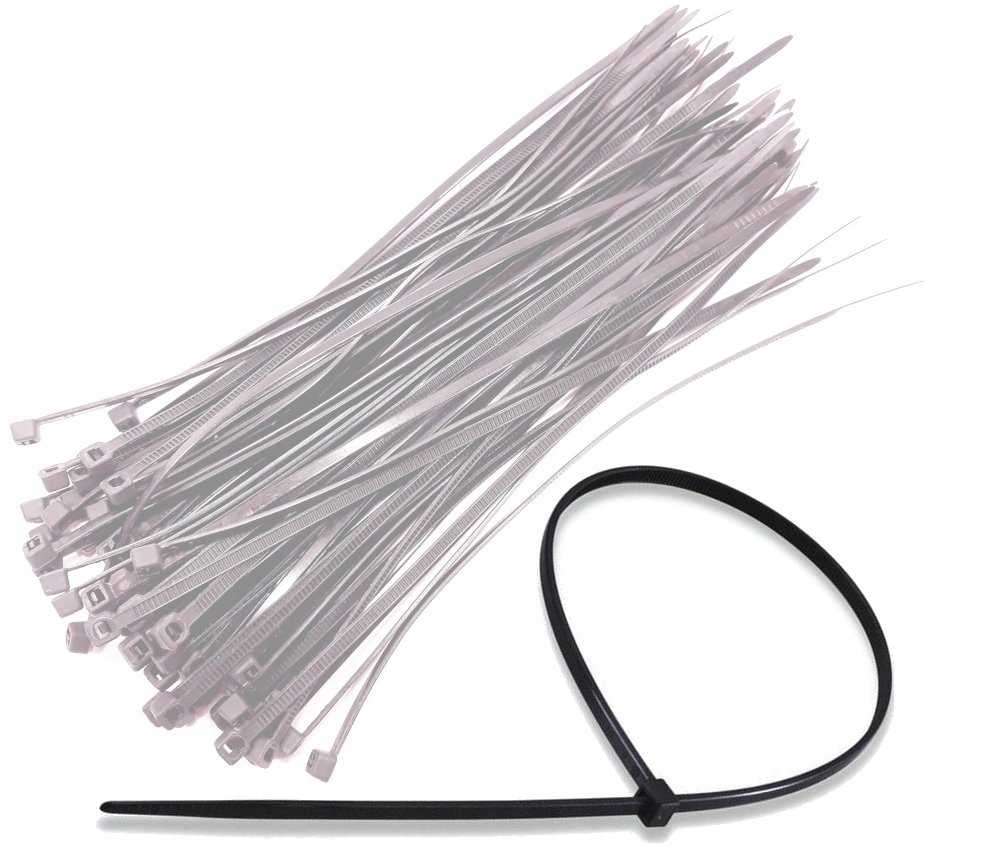 Opaski zaciskowe trytytki 200/3,6mm czarne 100 sztuk odporne na Uv