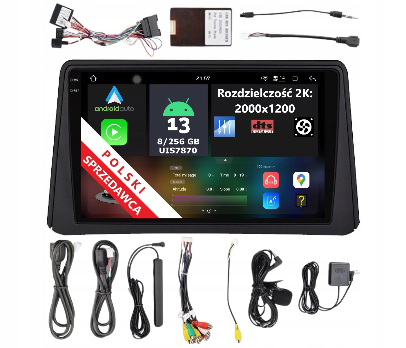 2K Qled Navigace Rádio 2DIN Android Opel Mokka A 8/256 Gb Dsp Carplay Lte