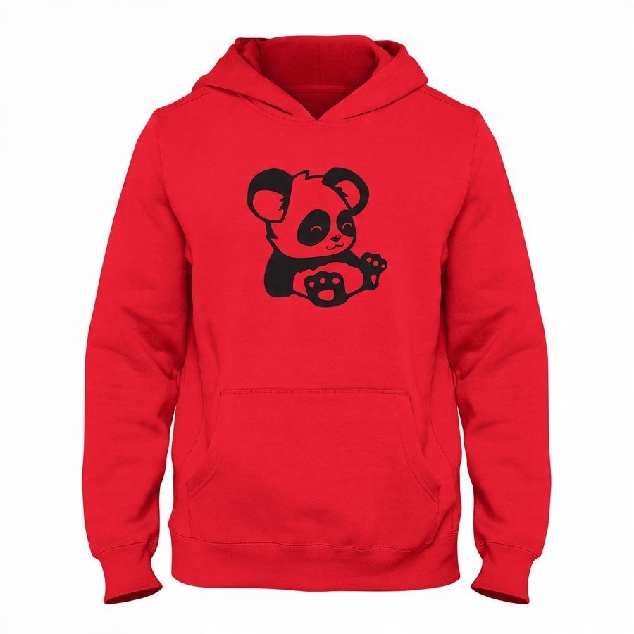 

Bluza męska Z Uroczą Pandą, kangurka, czerwień Xs