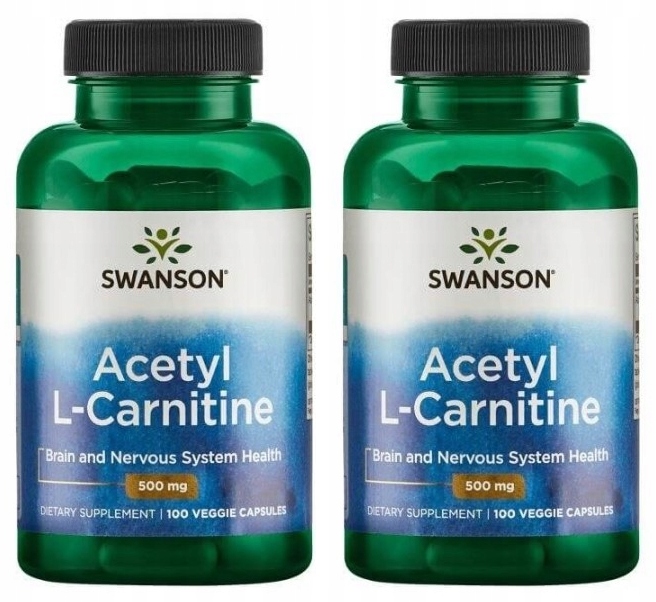 Sada 2x Acetyl L-Carnitine Acetyl L-Karnitin 500 mg 100 vcaps Swanson