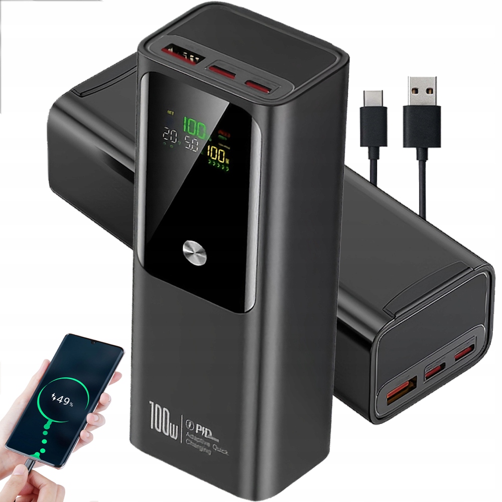 Powerbank 20000MAH Mały Przenośny Pd 100W Szybkie Ładowanie