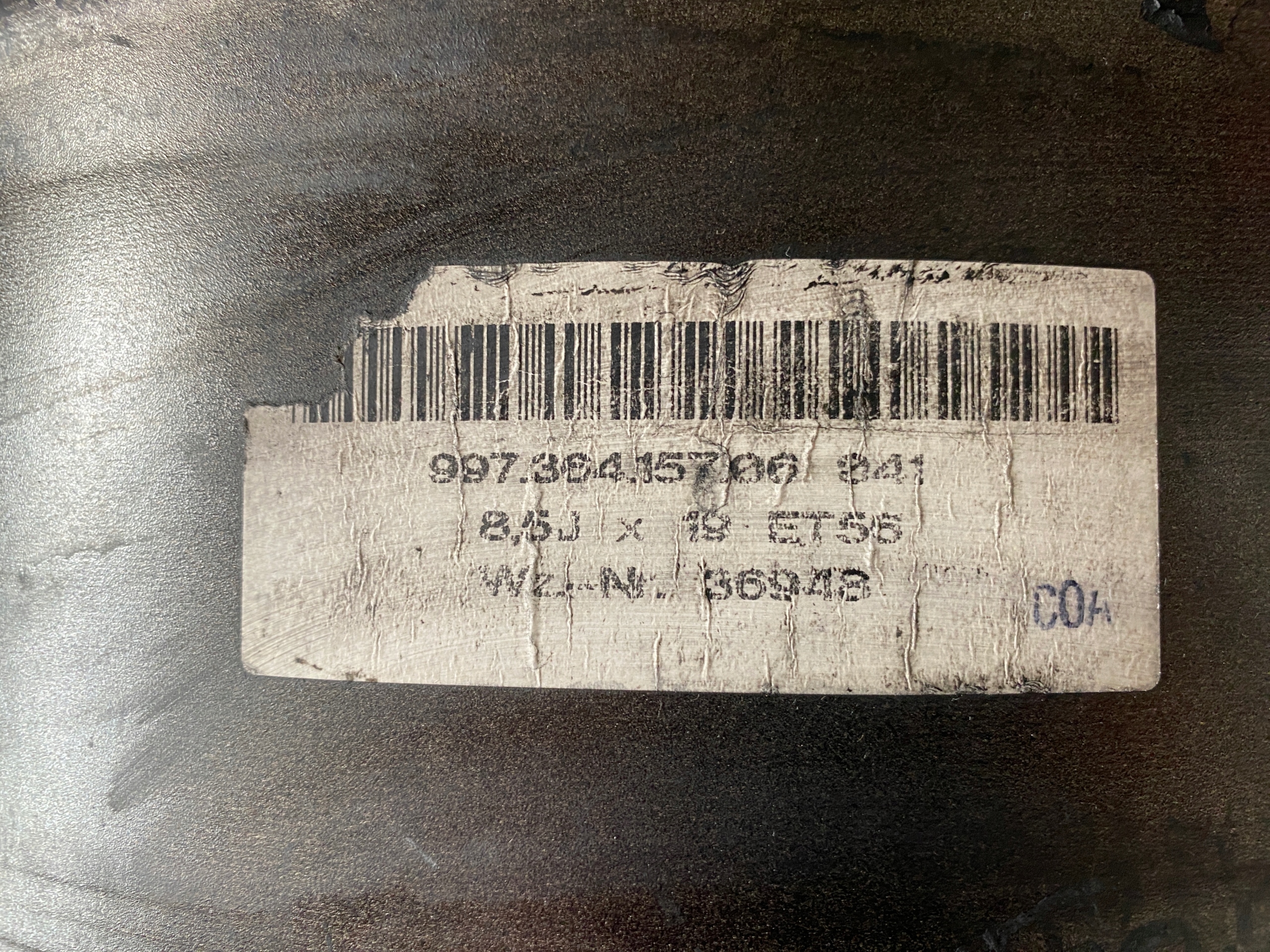disk 19 Porsche 997.364.157.06 99736415706