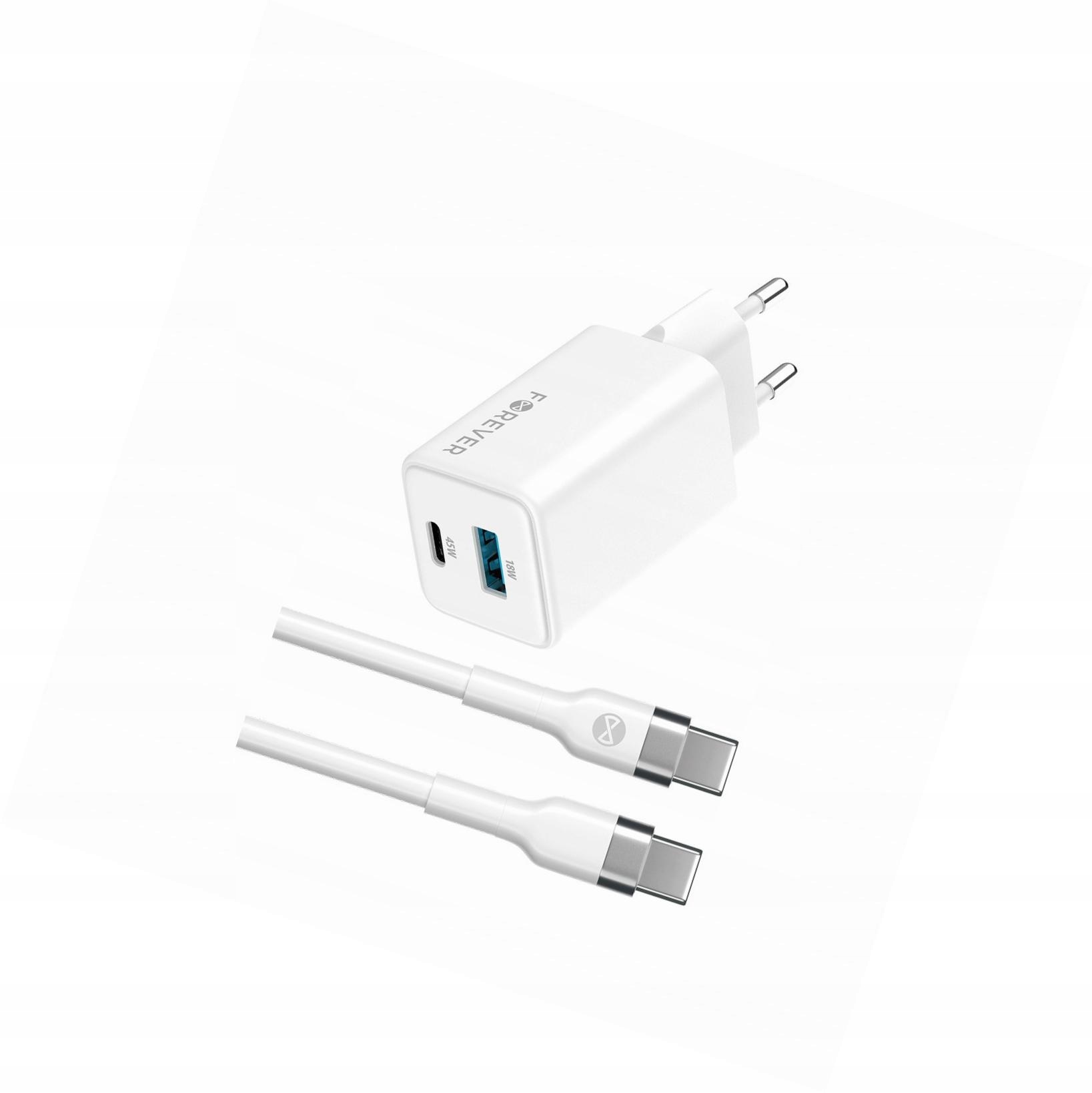 Szybka ładowarka GaN 45W 2 wejścia Usb i Usb-c z kablem do Samsung A32 5G