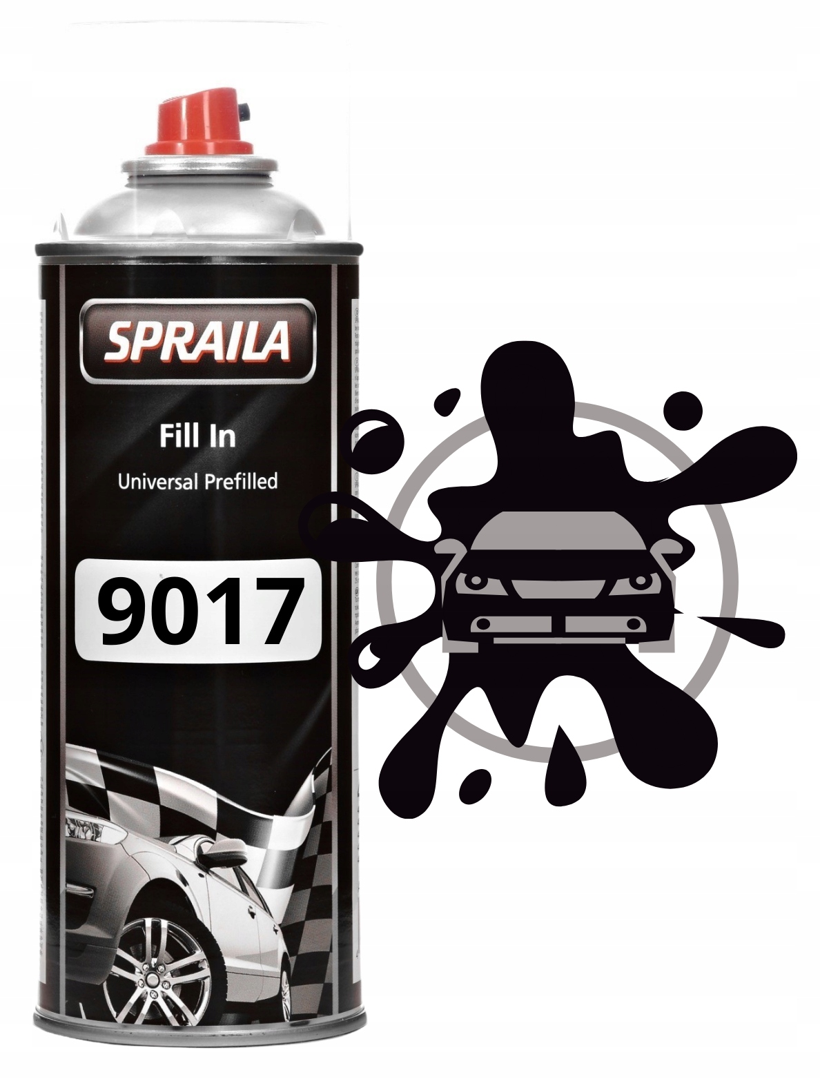 2K Akryl Ral 9017 Półpołysk Czarny Utwardzaczem Spray 400ML