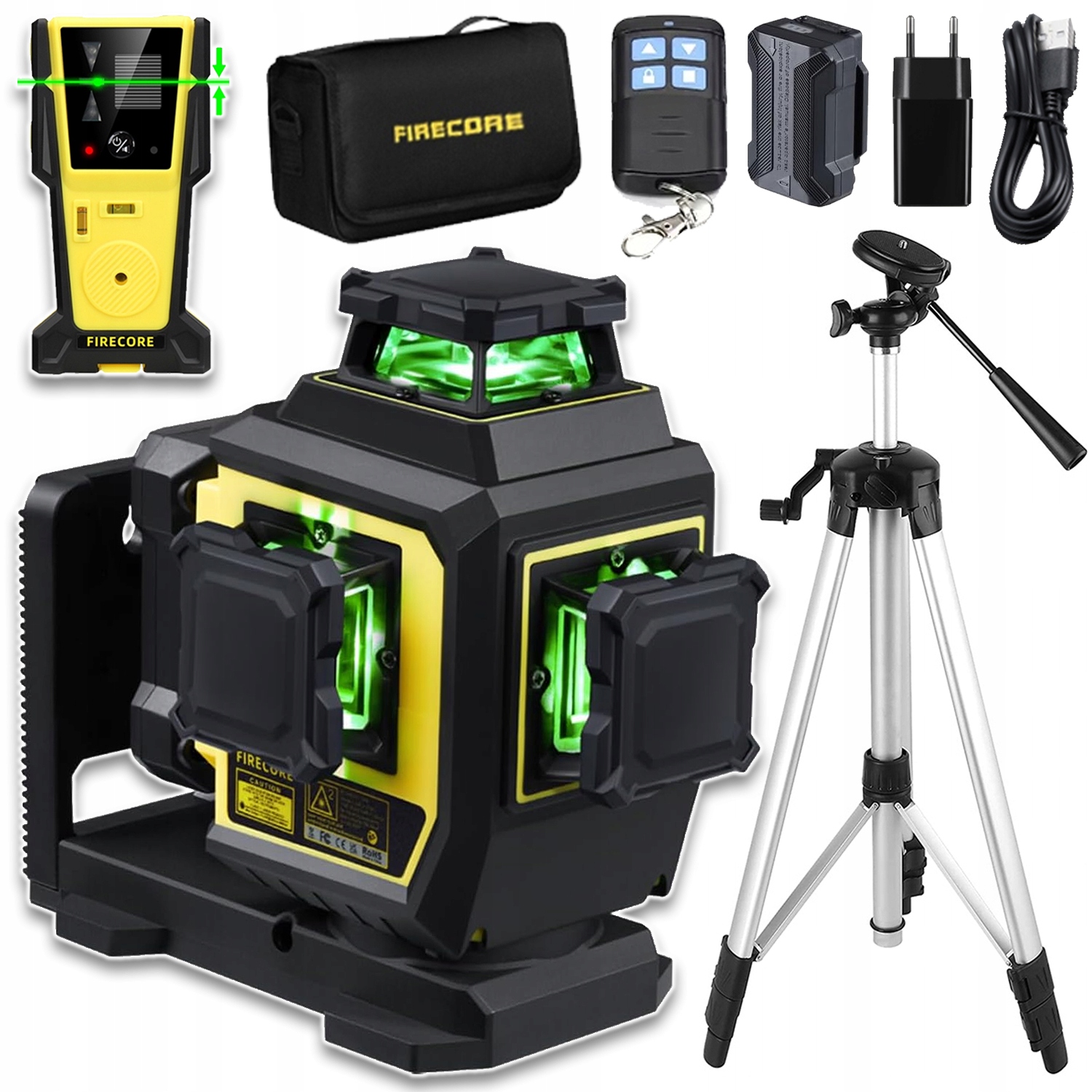 12 Linii Poziomnica Laserowa 3D Niwelator Laserowy Odbiornik Statyw