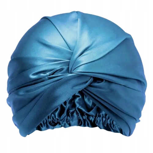 Hedvábný Turban Na Vlasy S Čepicí 100% Přírodní Hedvábí Mořská Ovčí Barva