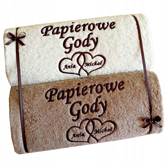Dárek k prvnímu výročí svatby, papírové hody, 1 Ručníky s výšivkou, komplet