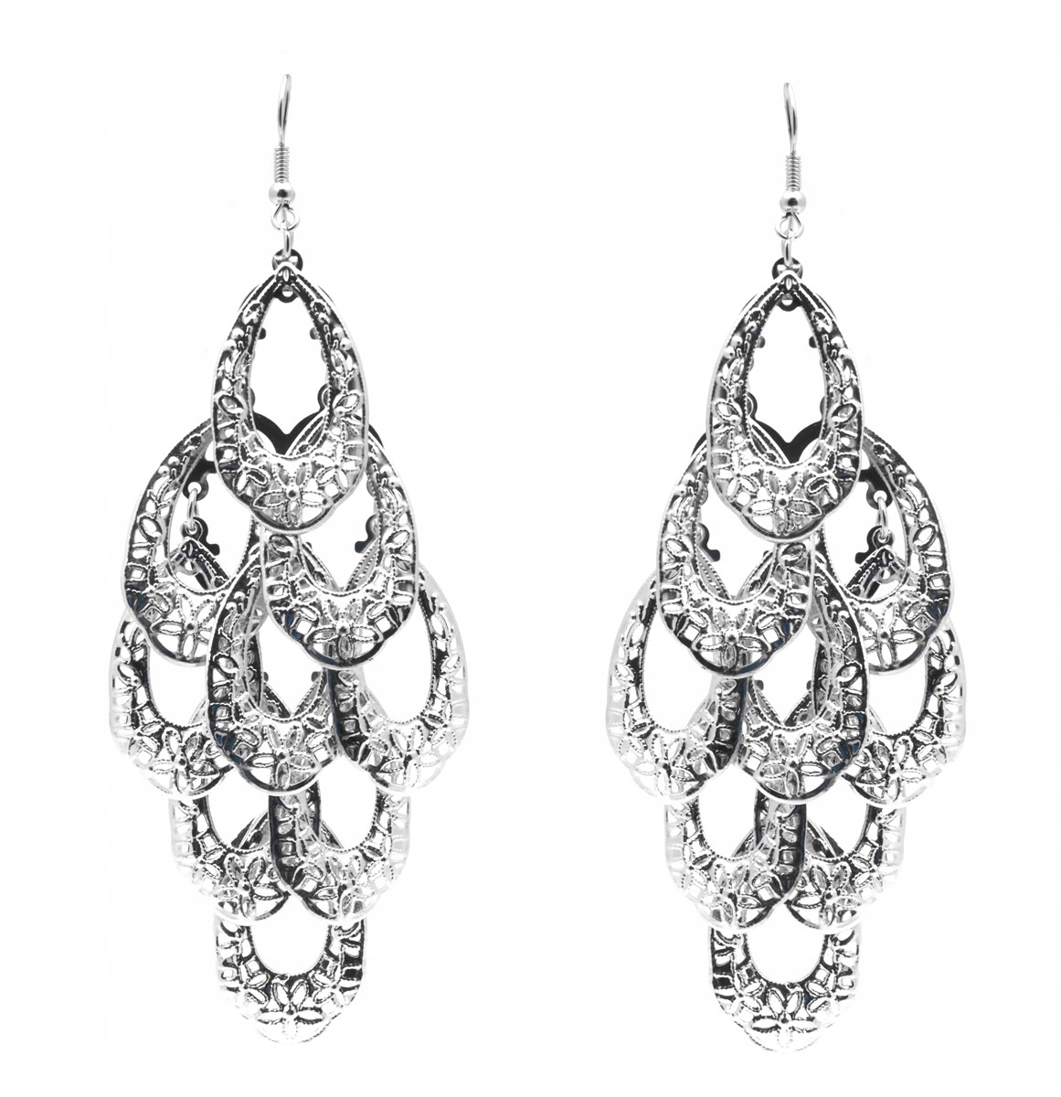 

Kolczyki długie wiszące ażurowe kaskady