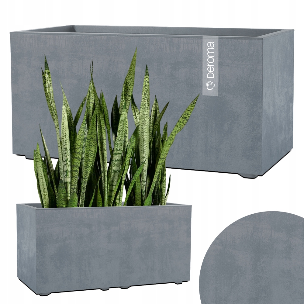 Donica Doniczka Prostokątna Deroma Efekt Betonu 79CM Millennium Szara