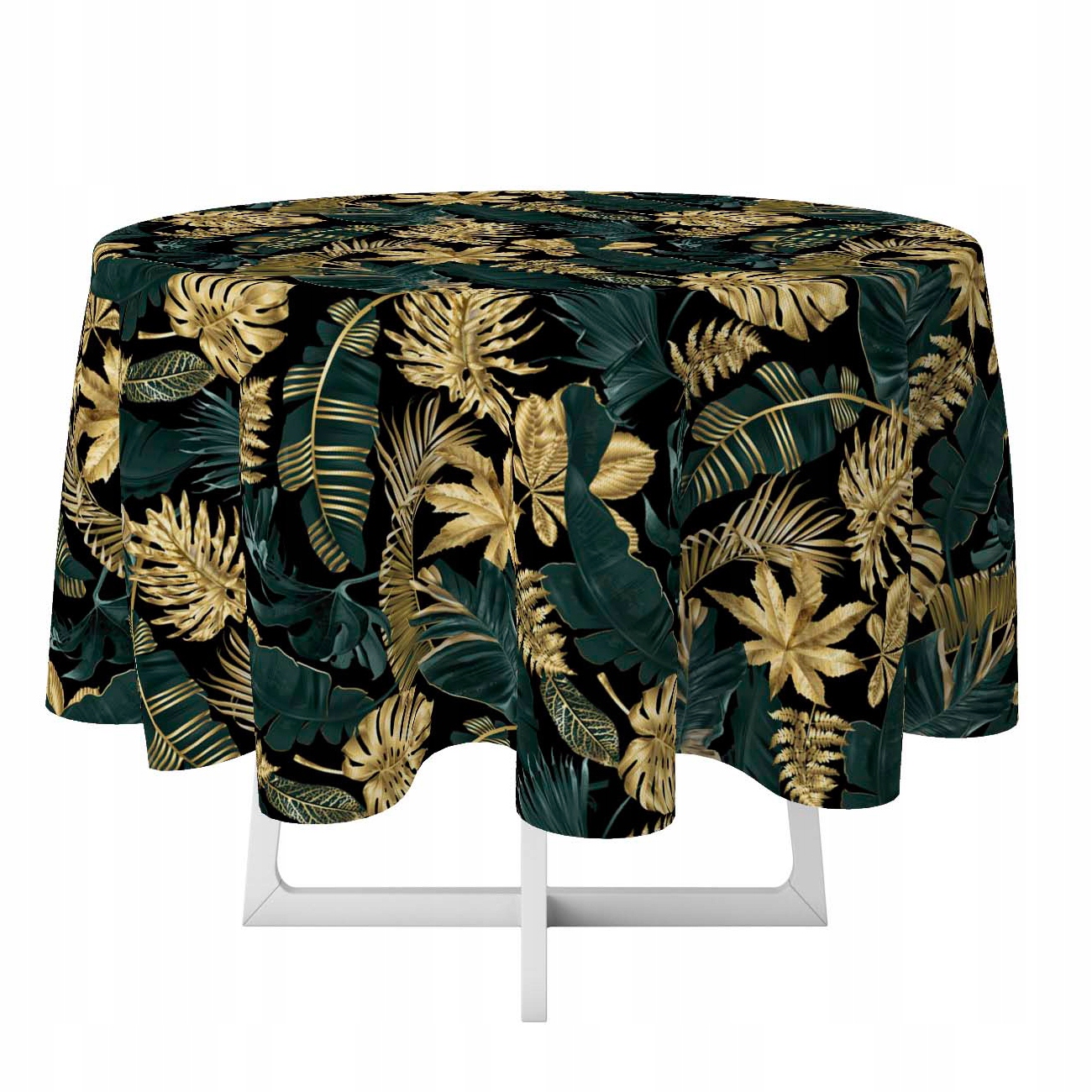 

Obrus Dekoracyjny Koło 140 Wzór Zielone Liście