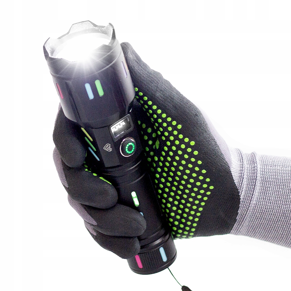 Latarka Taktyczna Led Dalekosiężna 6800mAh Power-Bank akumulator Duża moc