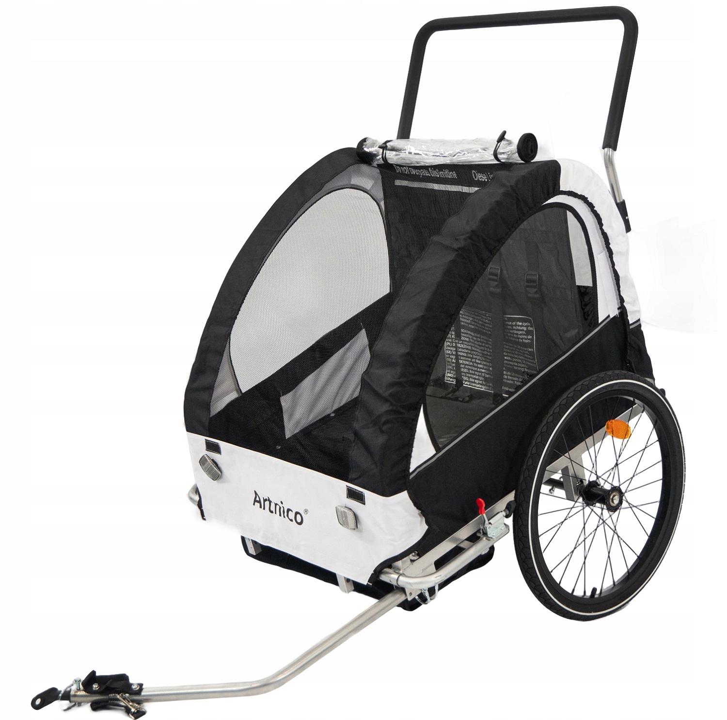 PRZYCZEPKA ROWEROWA 3w1 dla dzieci składana AMORTYZACJA KOŁO 360 Model 128539