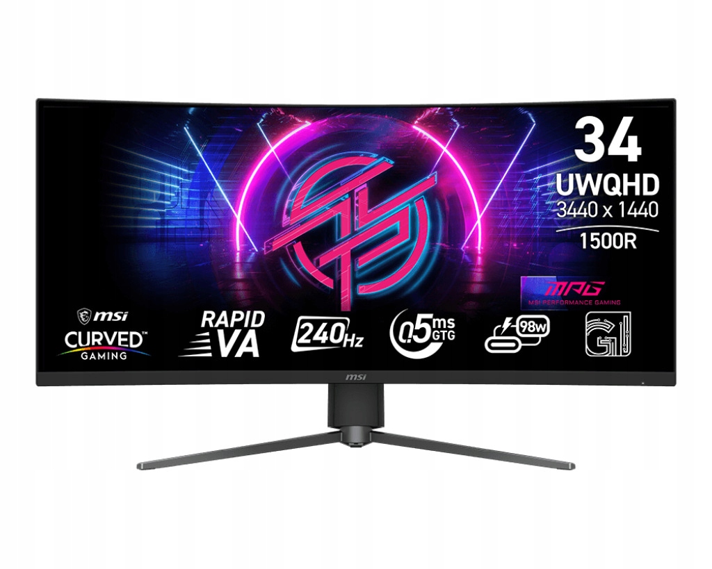Monitor Msi Mpg 346CQRF X24 34" 3440x1440px 240Hz 0,5 ms [gtg]
