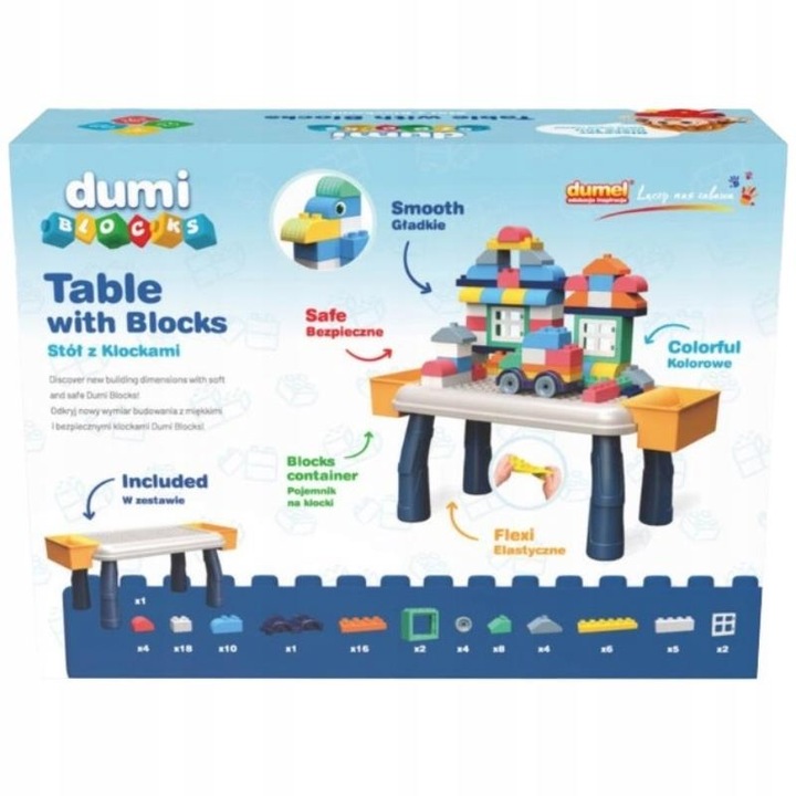 Klocki miękkie Stół z klockami dla dzieci 80 elementów Rodzaj zestaw
