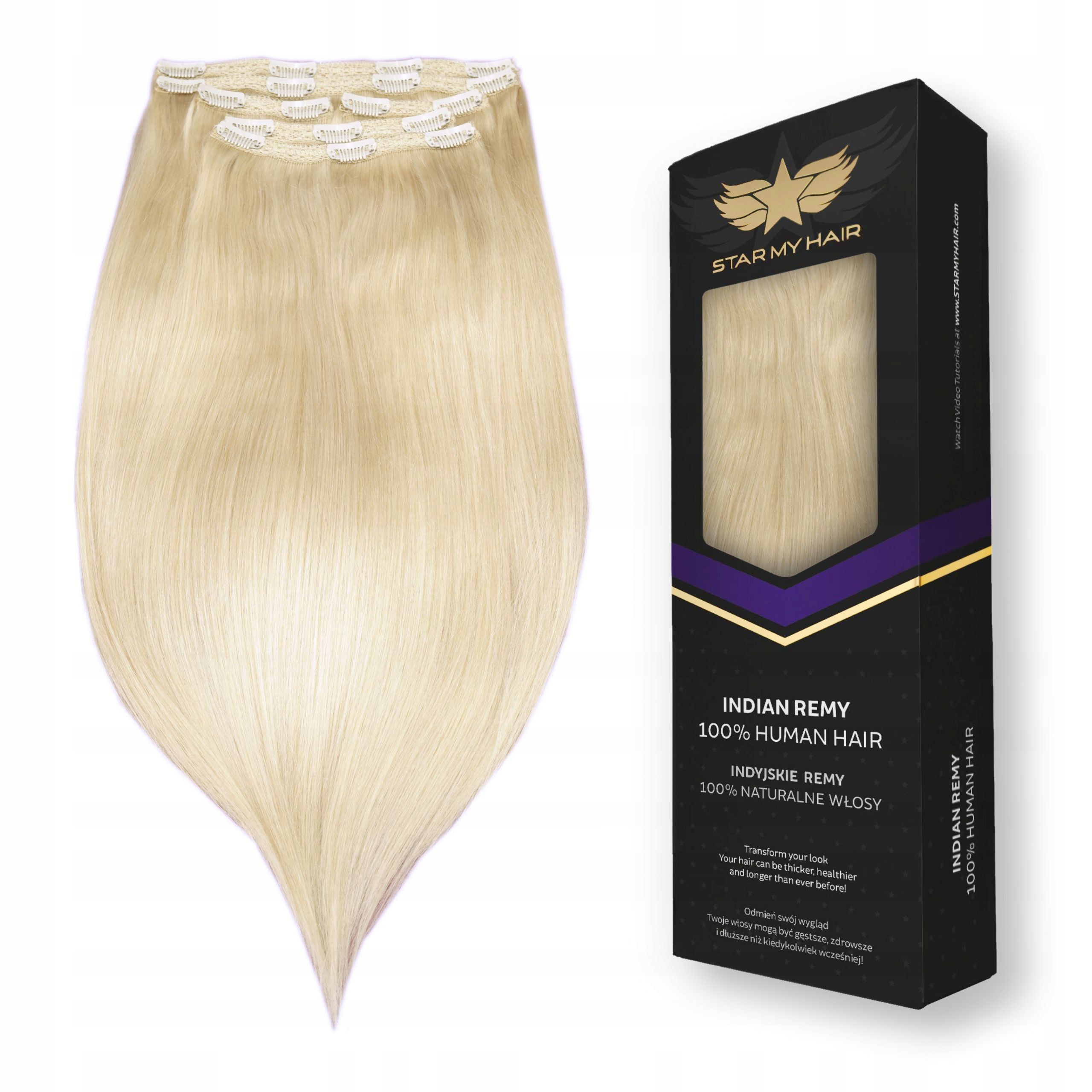 Włosy naturalne doczepiane Clip-in 50-55 cm 6 taśm 200g -ekstremalnie Gęste