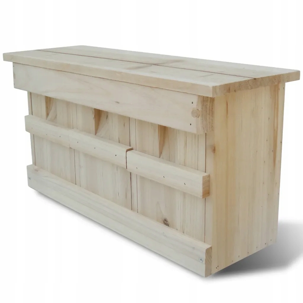 Dřevěný domeček pro ptáky, 44x15,5x21,5 cm, přírodní barva, 3 komory