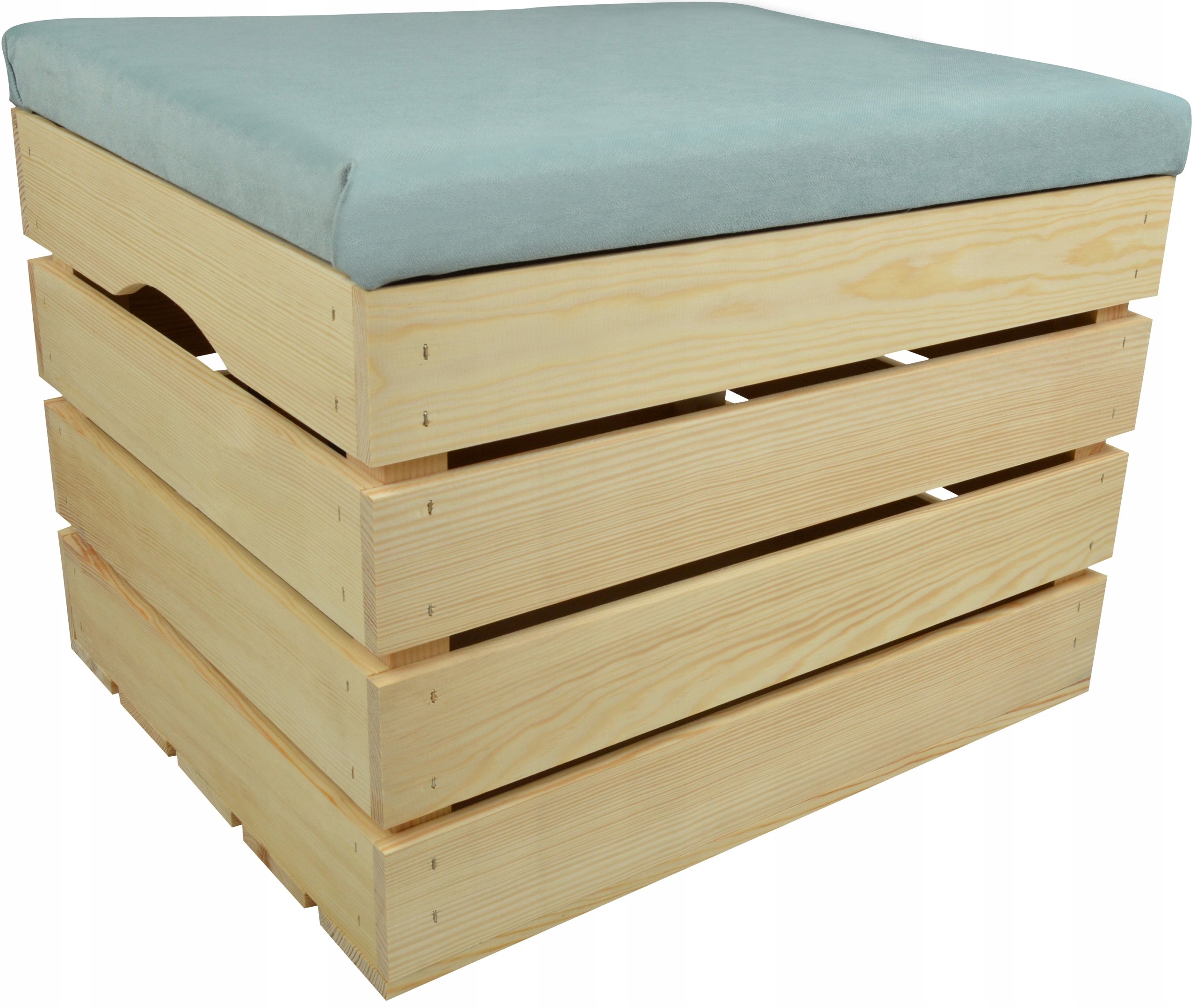 Taburet Dřevěná Truhla Borovice Kufřík Čalouněný