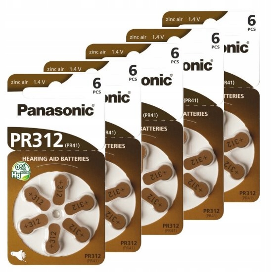 

Baterie Panasonic 312 do aparatów słuchowych 30szt
