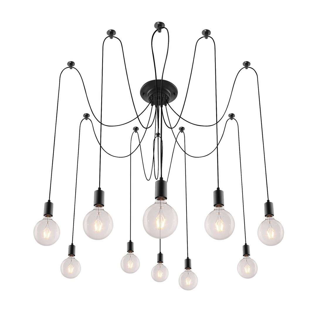 Závěsná lampa pavouk 10 bodů E27 10x60W černá 2224 Caspar Rabalux